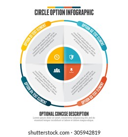 Vector illustration of circle option infographic design element.