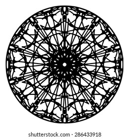 Vector illustration circle ornament black and white pattern round