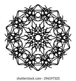 Vector illustration circle ornament black and white pattern round