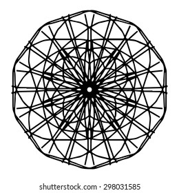 Vector illustration circle ornament black and white pattern round