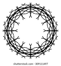 Vector illustration circle ornament black and white ornamental pattern round