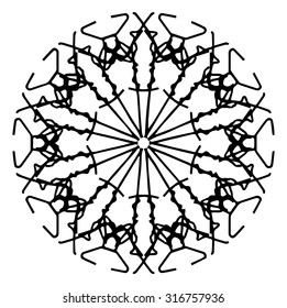 Vector illustration circle ornament black and white pattern round