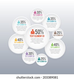 Vector illustration of circle profile rating infographic.