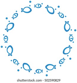 Vector illustration of a circle sea frame