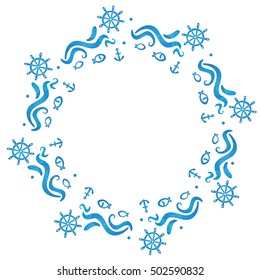 Vector illustration of a circle sea frame