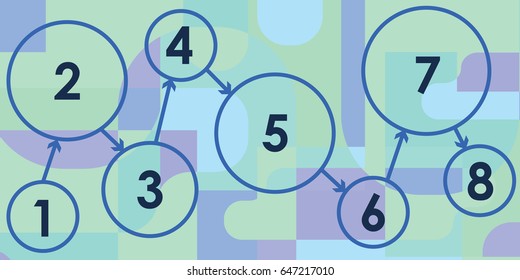 vector illustration of circle shape designs with numbers and arrows for stages and steps concepts