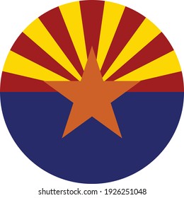 vector illustration of Circle state flag of US federal state of Arizona