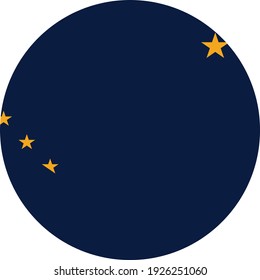 vector illustration of Circle state flag of US federal state of Alaska