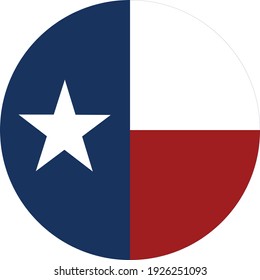 vector illustration of Circle state flag of US federal state of Texas
