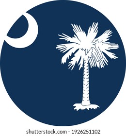 vector illustration of Circle state flag of US federal state of South Carolina