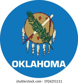 vector illustration of Circle state flag of US federal state of
Oklahoma