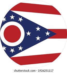 vector illustration of Circle state flag of US federal state of Ohio