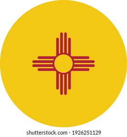 vector illustration of Circle state flag of US federal state of New Mexico