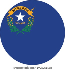 vector illustration of Circle state flag of US federal state of Nevada