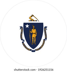 Vektorgrafik der Staatsflagge des Bundesstaates Massachusetts in den USA