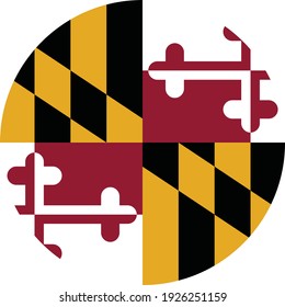 vector illustration of Circle state flag of US federal state of Maryland