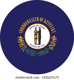 ilustración vectorial de la bandera del estado Circle del estado federal de Kentucky