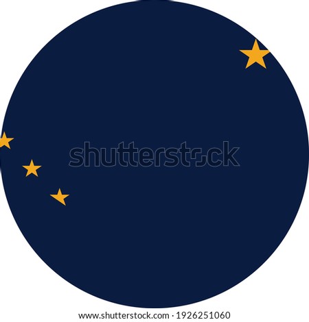 vector illustration of Circle state flag of US federal state of Alaska