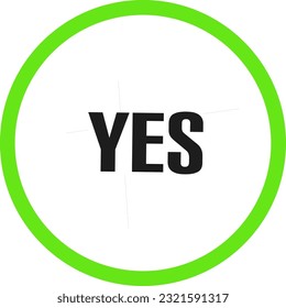 vector illustration of circle symbol with word yes