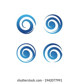A Vector Illustration of Circle Wave Logo Sign