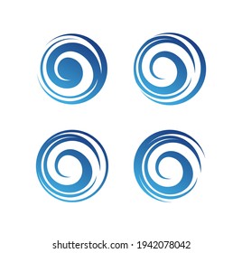 A Vector Illustration of Circle Wave Logo Sign