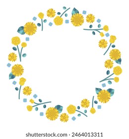 Vektorillustration aus Gelbrosen und Sonnenblumen