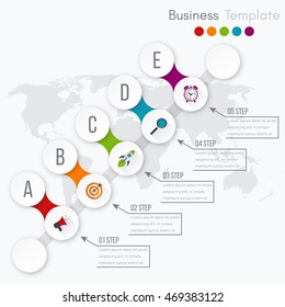 Vector illustration circles timeline infographic design. Business concept with five options