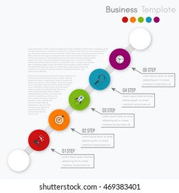 Vector illustration circles timeline infographic design. Business concept with five options