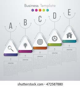 Vector illustration circles timeline infographic design. Business concept with five options