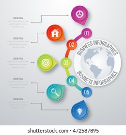 Vector illustration circles timeline infographic design. Business concept with five options