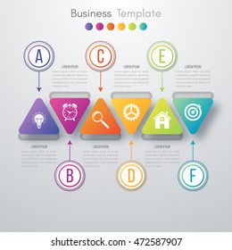 Vector illustration circles timeline infographic design. Business concept with six options