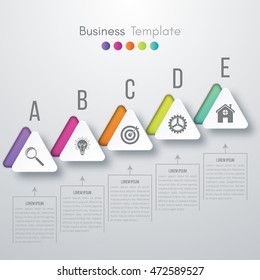 Vector illustration circles timeline infographic design. Business concept with five options
