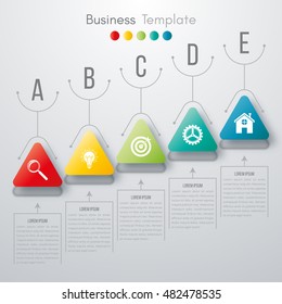 Vector illustration circles timeline infographic design. Business concept with five options