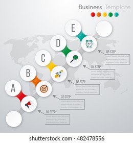Vector illustration circles timeline infographic design. Business concept with five options