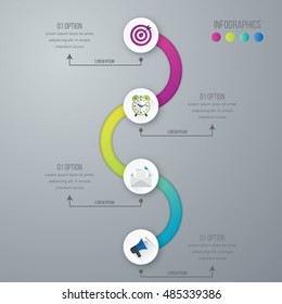 Vector illustration circles timeline infographic design. Business concept with four options