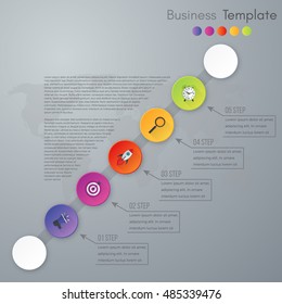 Vector illustration circles timeline infographic design. Business concept with five options