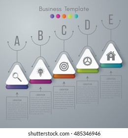 Vector illustration circles timeline infographic design. Business concept with five options