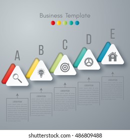 Vector illustration circles timeline infographic design. Business concept with five options