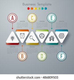 Vector illustration circles timeline infographic design. Business concept with six options