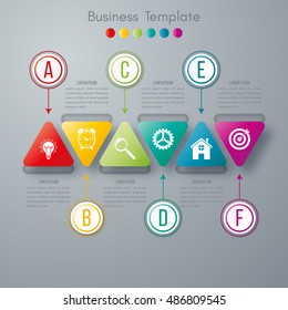 Vector illustration circles timeline infographic design. Business concept with six options