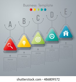 Vector illustration circles timeline infographic design. Business concept with five options