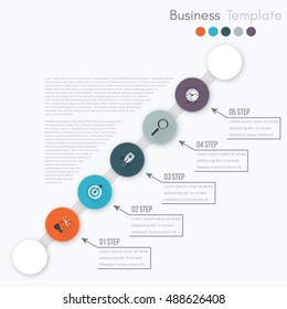 Vector illustration circles timeline infographic design. Business concept with five options
