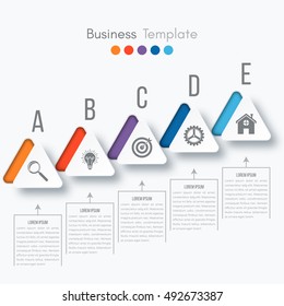 Vector illustration circles timeline infographic design. Business concept with five options