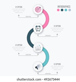 Vector illustration circles timeline infographic design. Business concept with four options