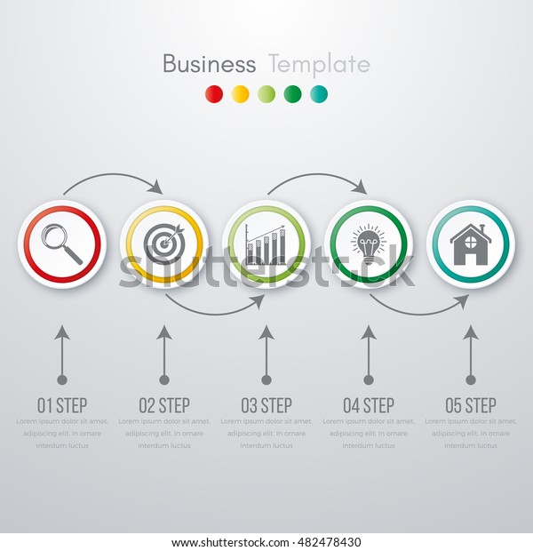 Vector Illustration Circles Timeline Infographic Design Stock Vector ...