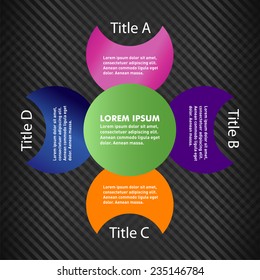 Vector illustration of circling infographic element set. Included are parts of 2, 3, 4, 5, and 6
