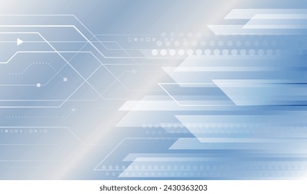 Ilustración vectorial de placa de circuito y círculos y líneas. Comunicación futurista abstracta. Fondo gris de alta tecnología con varios elementos de tecnología. 