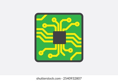 Ilustração vetorial do ícone da placa de circuito. Adequado para qualquer projeto, infográfico, ícone da web, etc. placa de circuito ícone plano. placa de circuito ícone de contorno