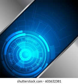 Vector illustration circuit board on blue background concept design