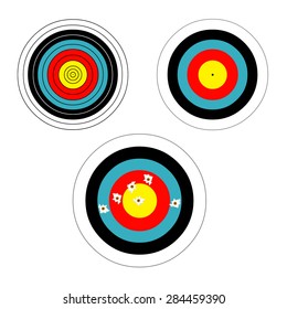 A vector illustration of circular archery targets.
Archery Target shooting illustration Icons.
Archery sport and competition.